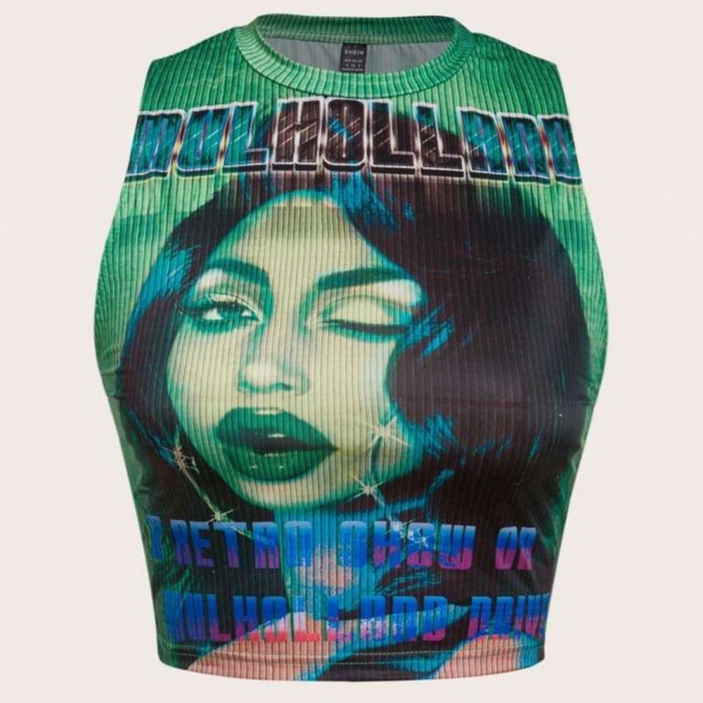 Green Graphic Women's Top